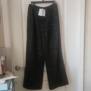 Sugarlips Black and Silver Wide-Leg Pants